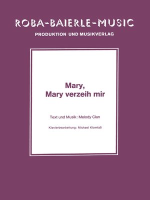 cover image of Mary, Mary verzeih mir